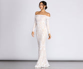 Sierra Sequin Off The Shoulder Formal Dress Ins Street